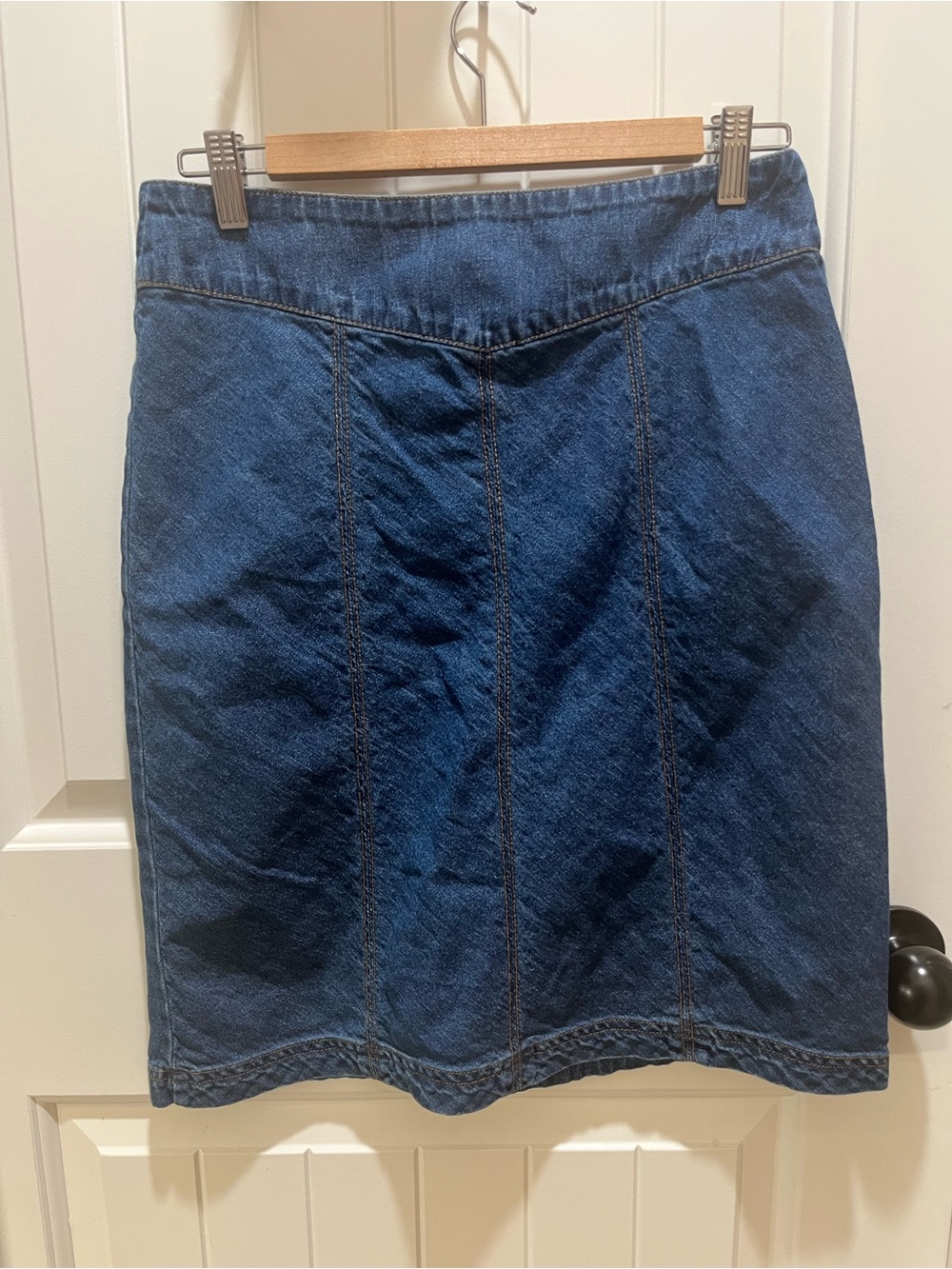Women's Petite Bill Blass Medium Wash Denim Skirt, Vintage - 8P